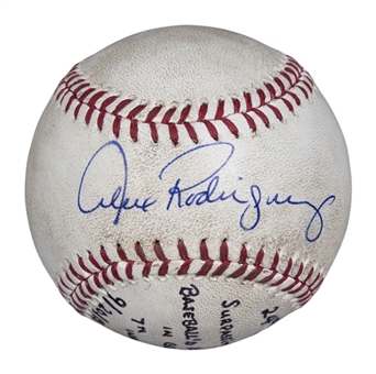 2013 Alex Rodriguez Game Used & Signed OML Selig Baseball Used For Record Breaking Grand Slam #24 (Rodriguez LOA)	